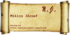 Mikics József névjegykártya