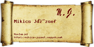 Mikics József névjegykártya